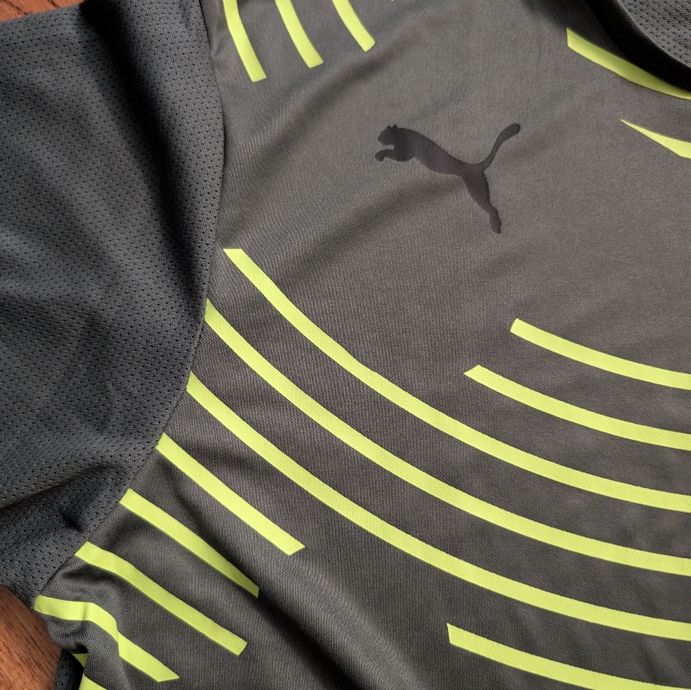 EUC PUMA Men's It Evopower Training Tee DryCell Gray Green Size L - Picture 3 of 8